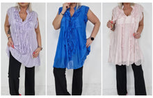 Load image into Gallery viewer, Sleeveless Frill Tassel Silk Tunic
