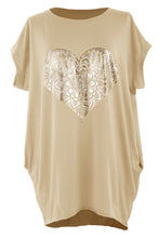 Load image into Gallery viewer, Silver Foil Heart Tunic Top
