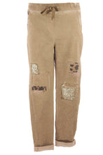 Load image into Gallery viewer, Leopard Sequin Patch Trouser
