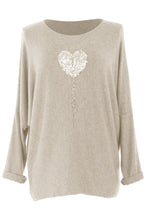 Load image into Gallery viewer, Sequin Heart Soft Knit Jumper
