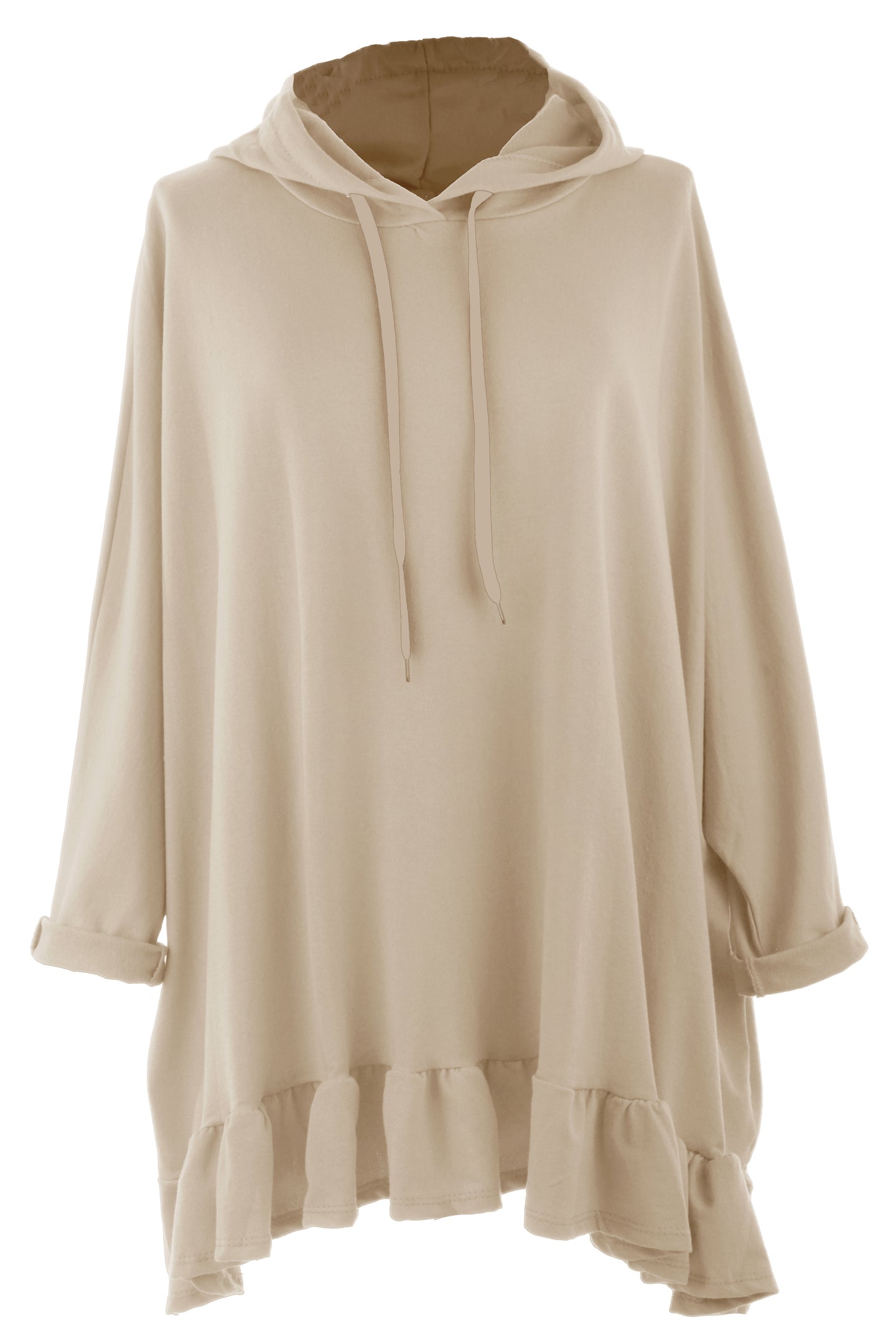 Frill Hem Hooded Tunic