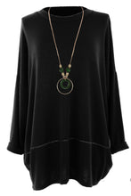 Load image into Gallery viewer, Lurex Trim Soft Knit Necklace Jumper
