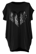 Load image into Gallery viewer, Silver Foil Heart Tunic Top
