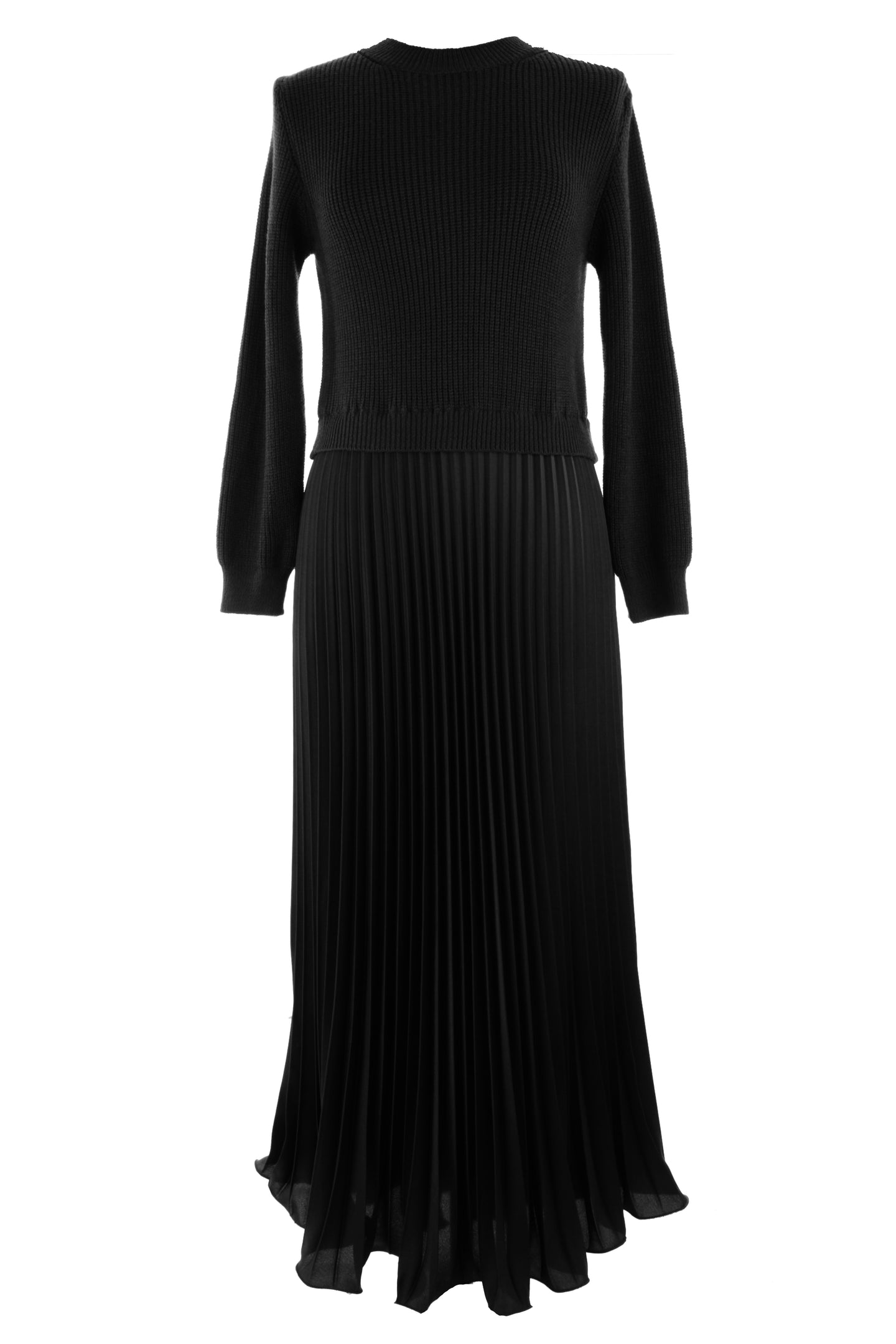 Pleated Satin Jumper Dress