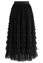 Load image into Gallery viewer, Rara Pleated Tulle Midi Skirt
