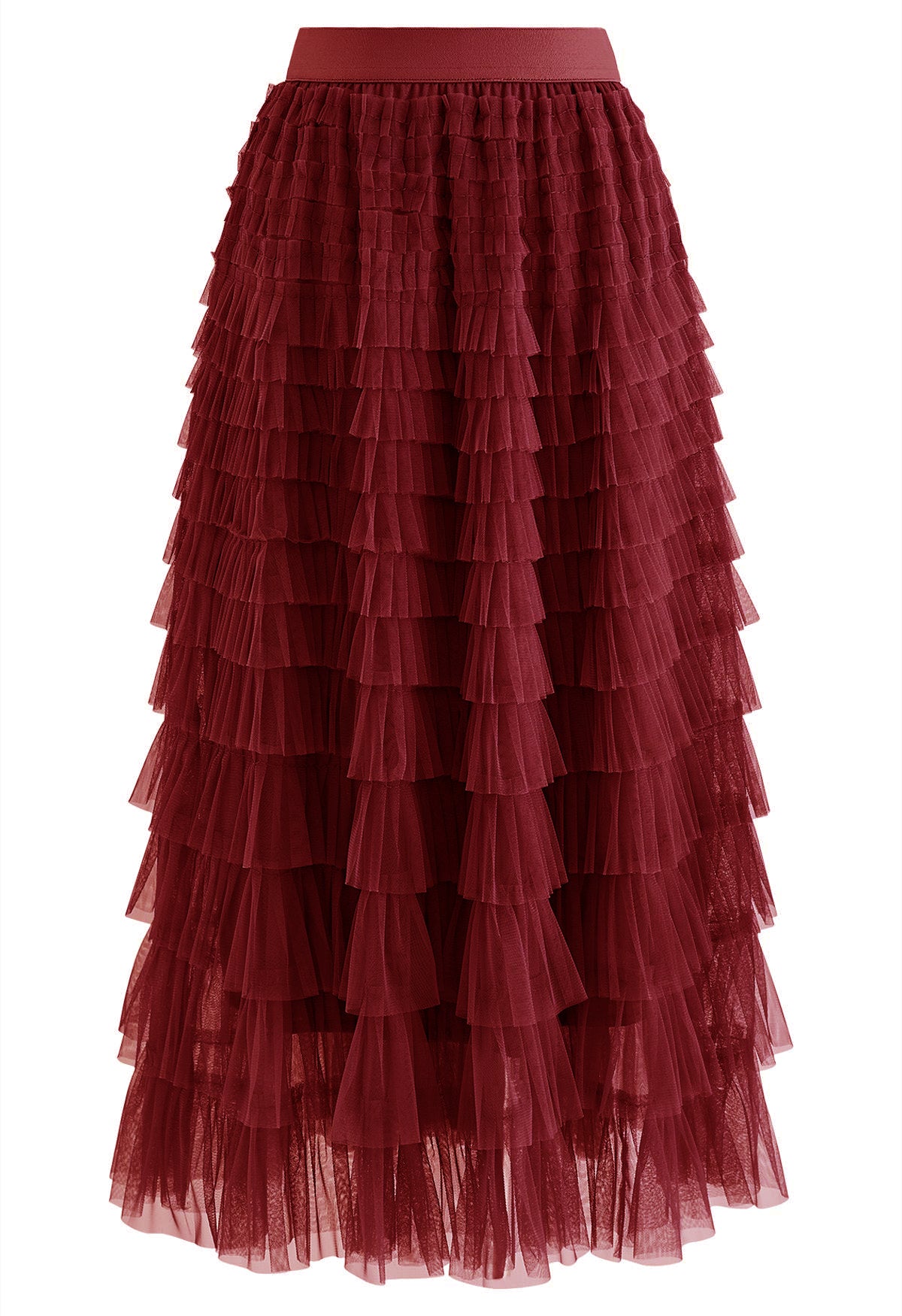 Rara Pleated Tulle Midi Skirt