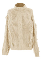 Load image into Gallery viewer, Cable Knit Fringe Wool Jumper
