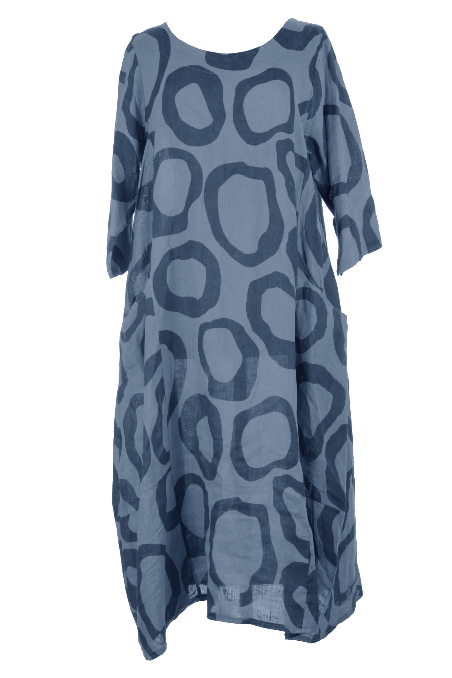 Abstract Circle Linen Dress