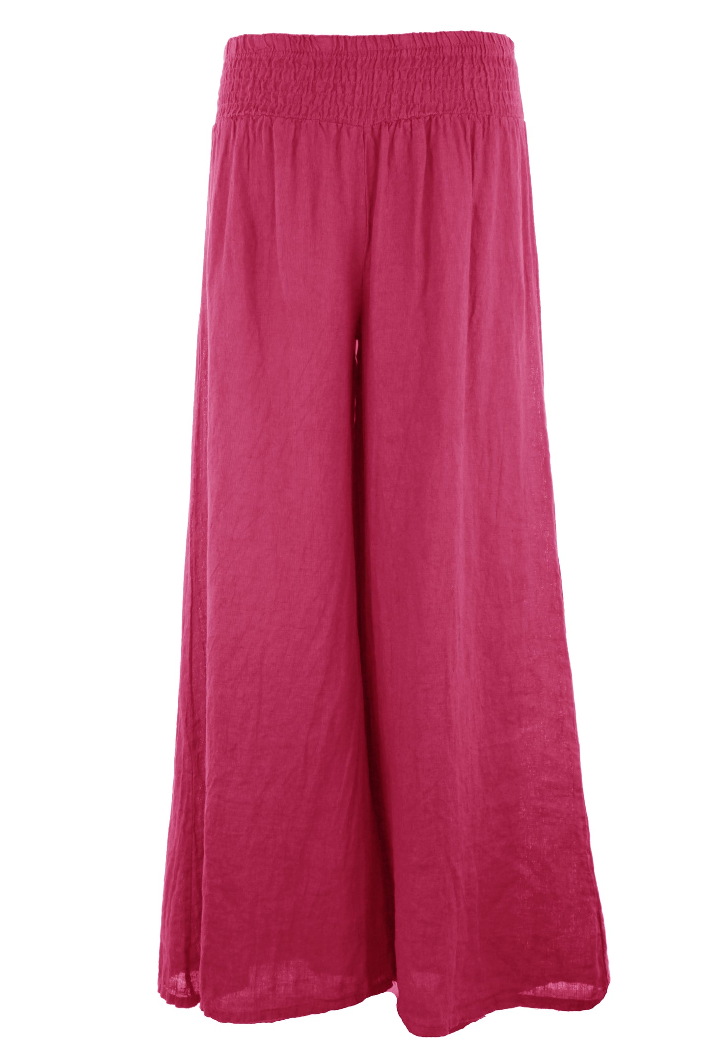 Elasticated Wide Leg Linen Trouser