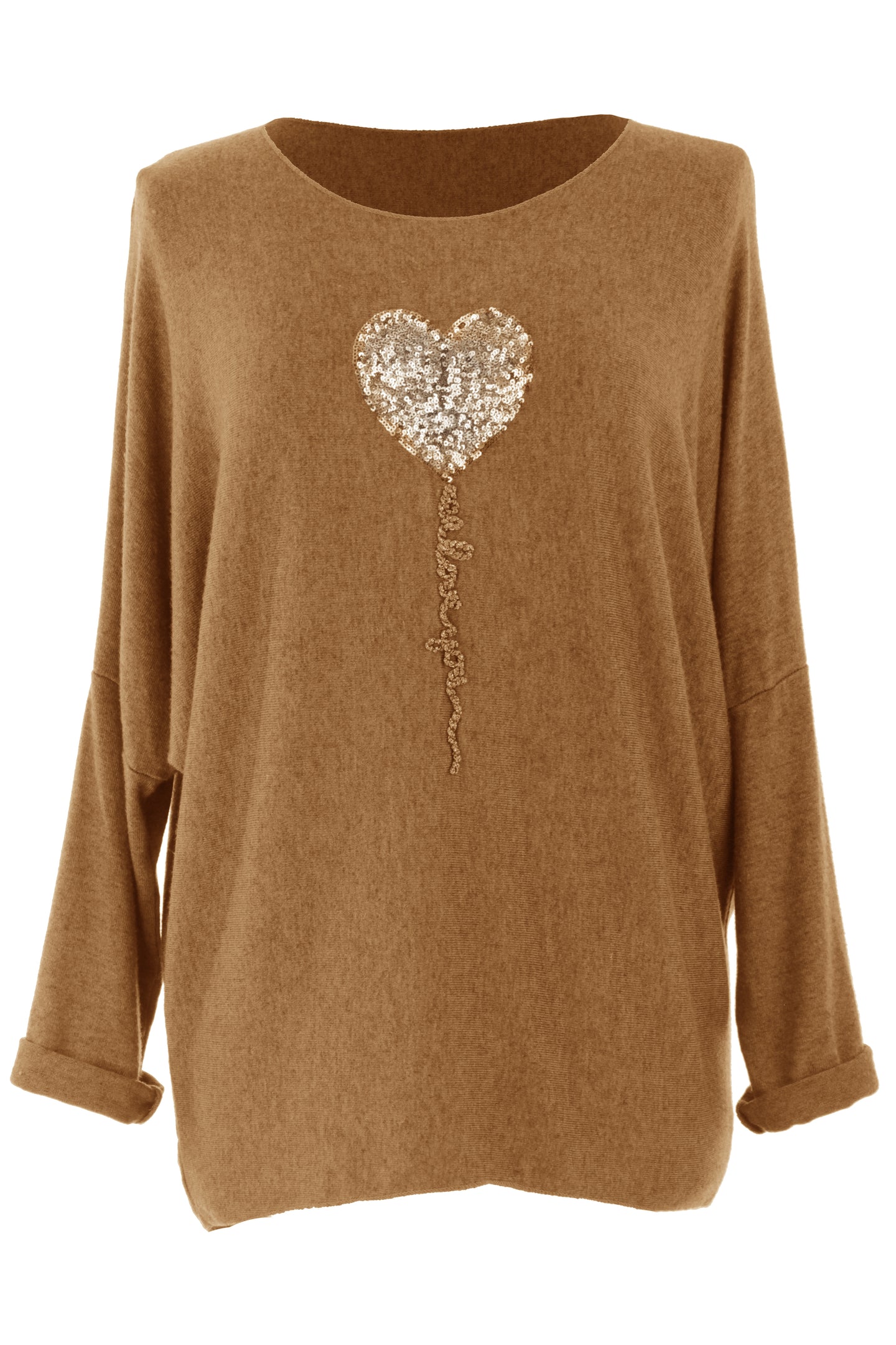 Sequin Heart Soft Knit Jumper