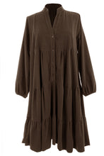 Load image into Gallery viewer, V Neck Corduroy Swing Dress
