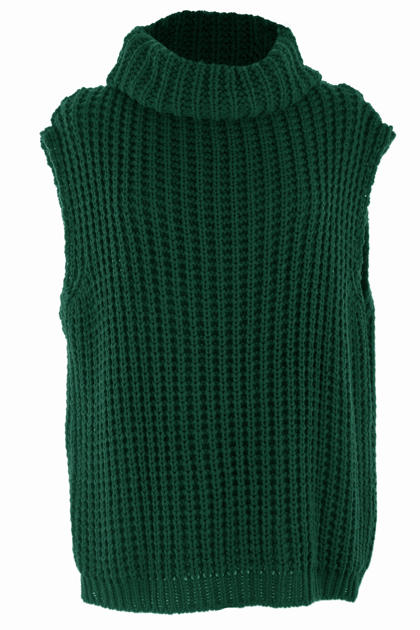 Sleeveless Roll Neck Jumper