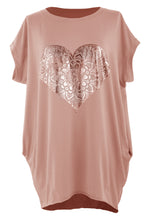 Load image into Gallery viewer, Silver Foil Heart Tunic Top
