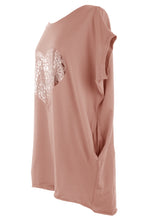 Load image into Gallery viewer, Silver Foil Heart Tunic Top
