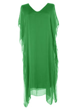 Load image into Gallery viewer, Batwing Silk Kaftan Midi
