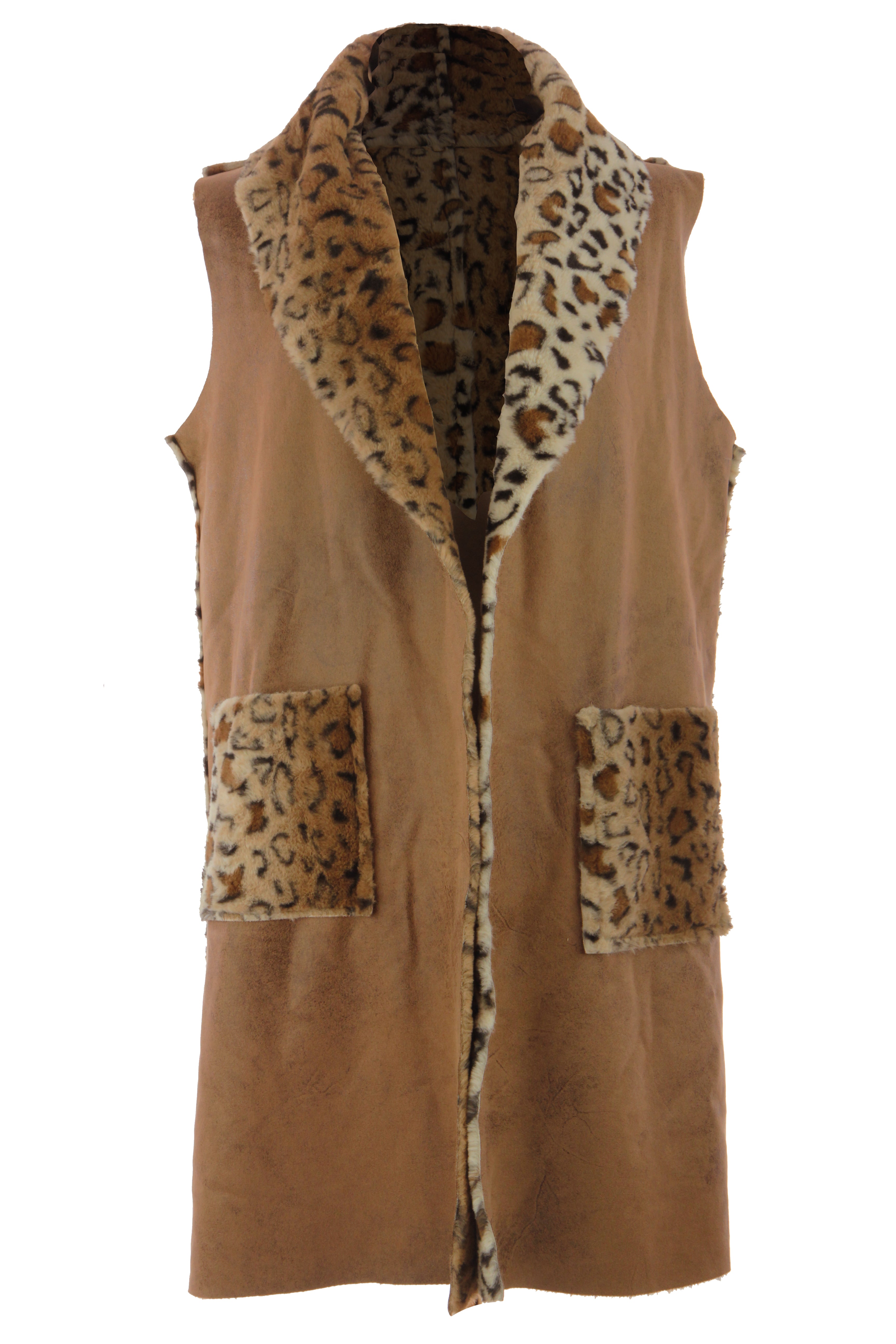 Long clearance leopard vest