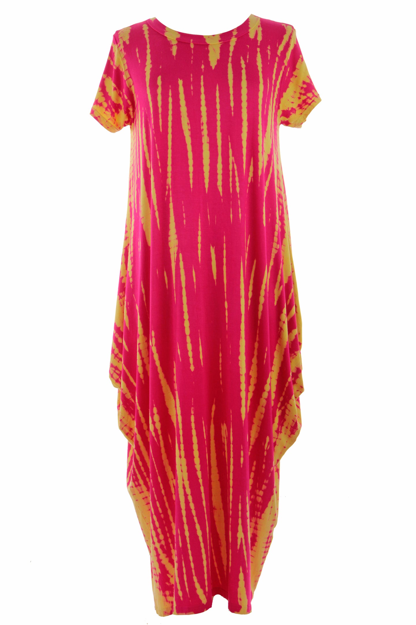 Cap Sleeve Abstract Tie Dye Midi