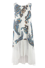 Load image into Gallery viewer, Paisley Print Silk Hem Linen Dress
