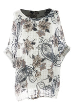 Load image into Gallery viewer, Floral Paisley Print Linen Top
