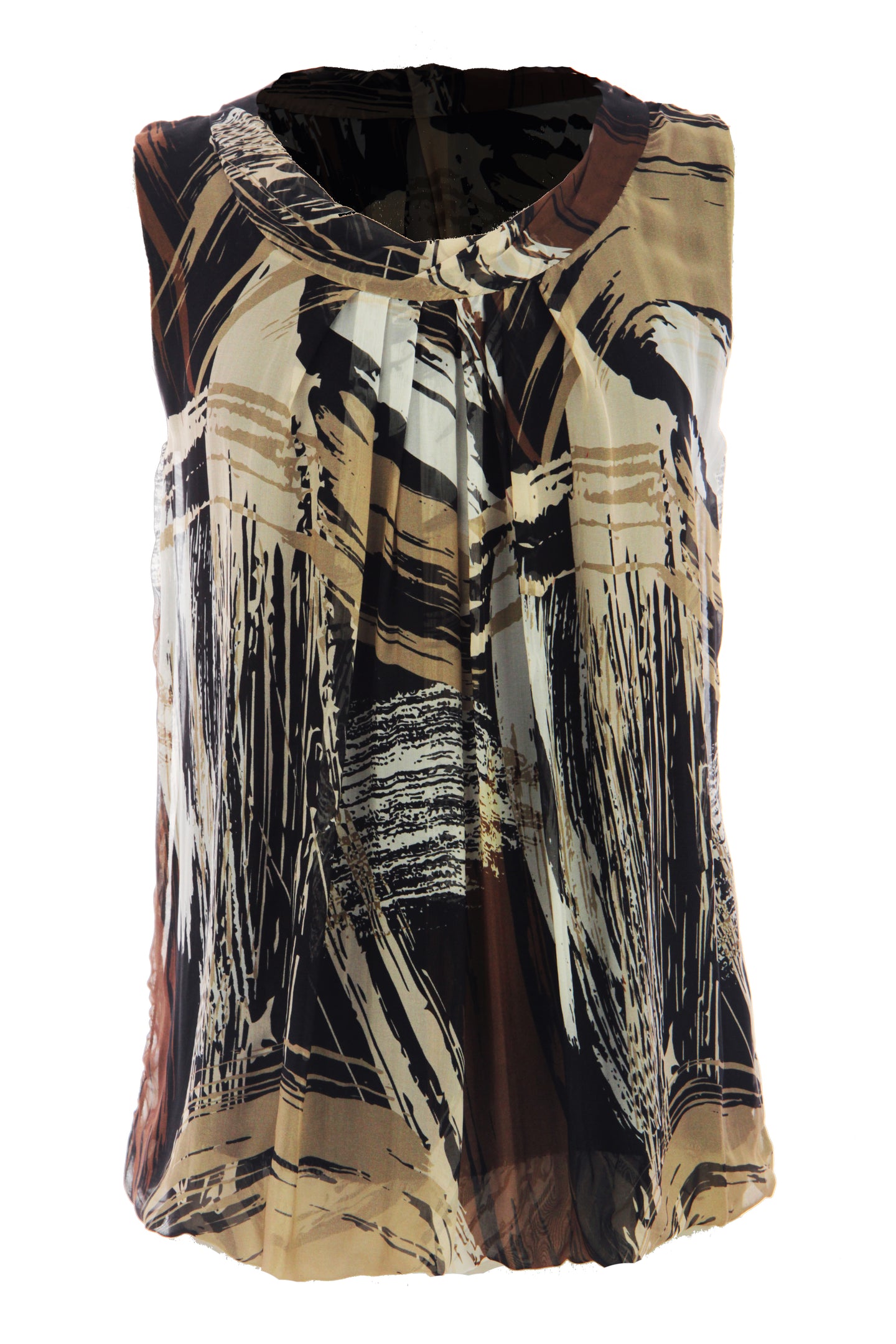 Printed Puffball Silk Vest