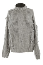 Load image into Gallery viewer, Cable Knit Fringe Wool Jumper
