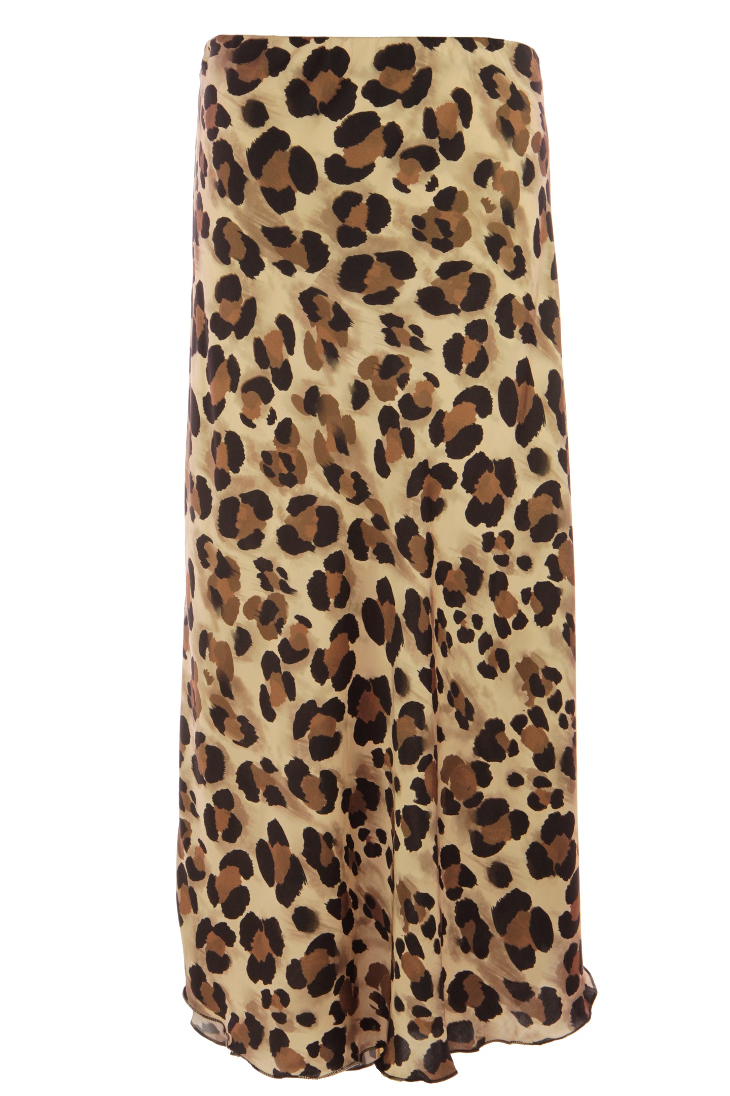 Leopard Print Silk Skirt