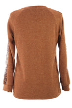 Load image into Gallery viewer, Leopard Sequin Trim Lurex Knit Jumper
