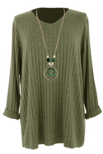 Load image into Gallery viewer, Ribbed Fine Knit Necklace Jumper
