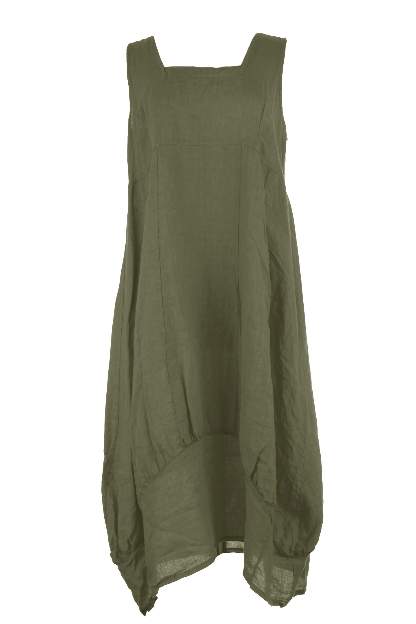 Square Neck Linen Dress