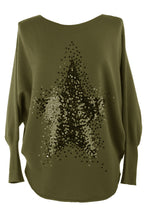 Load image into Gallery viewer, Sequin Star Ribbed Jumper
