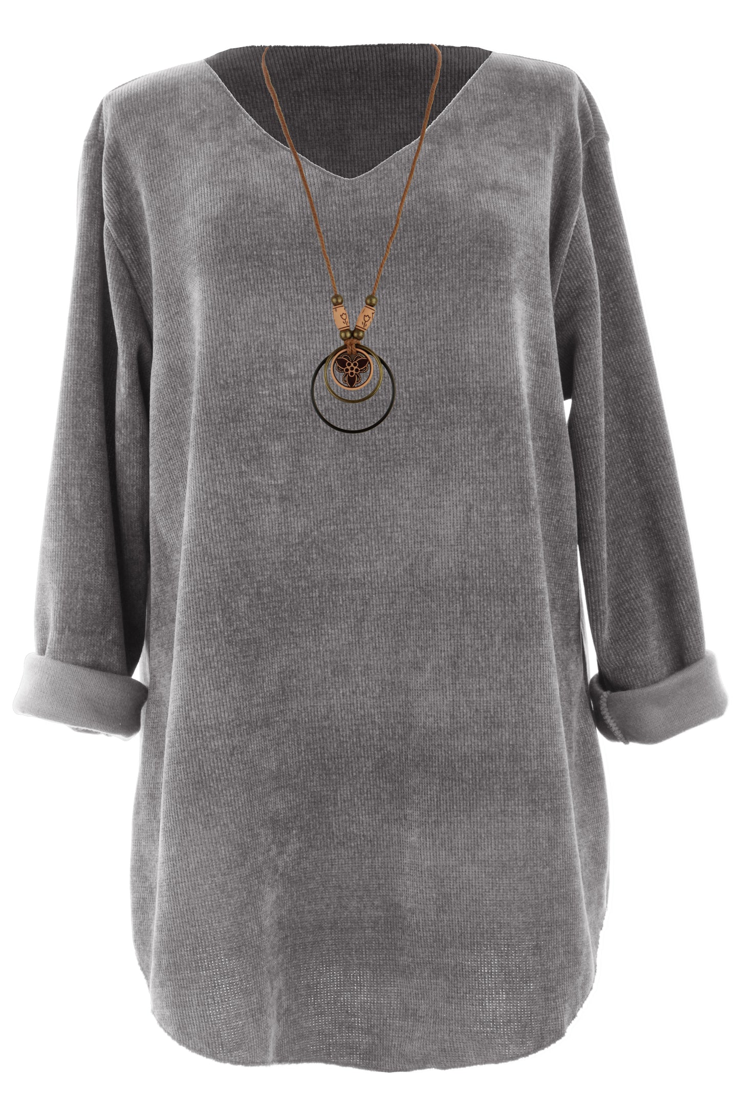 V Neck Chenille Necklace Top