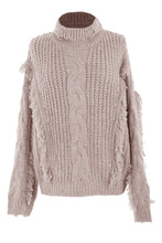 Load image into Gallery viewer, Cable Knit Fringe Wool Jumper
