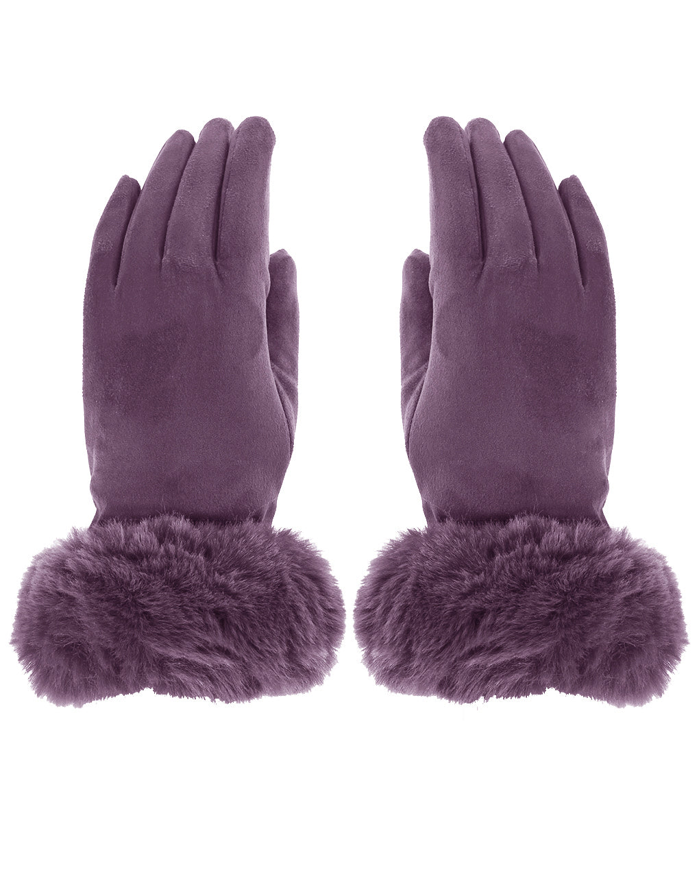 Faux Fur Cuff Suede Gloves