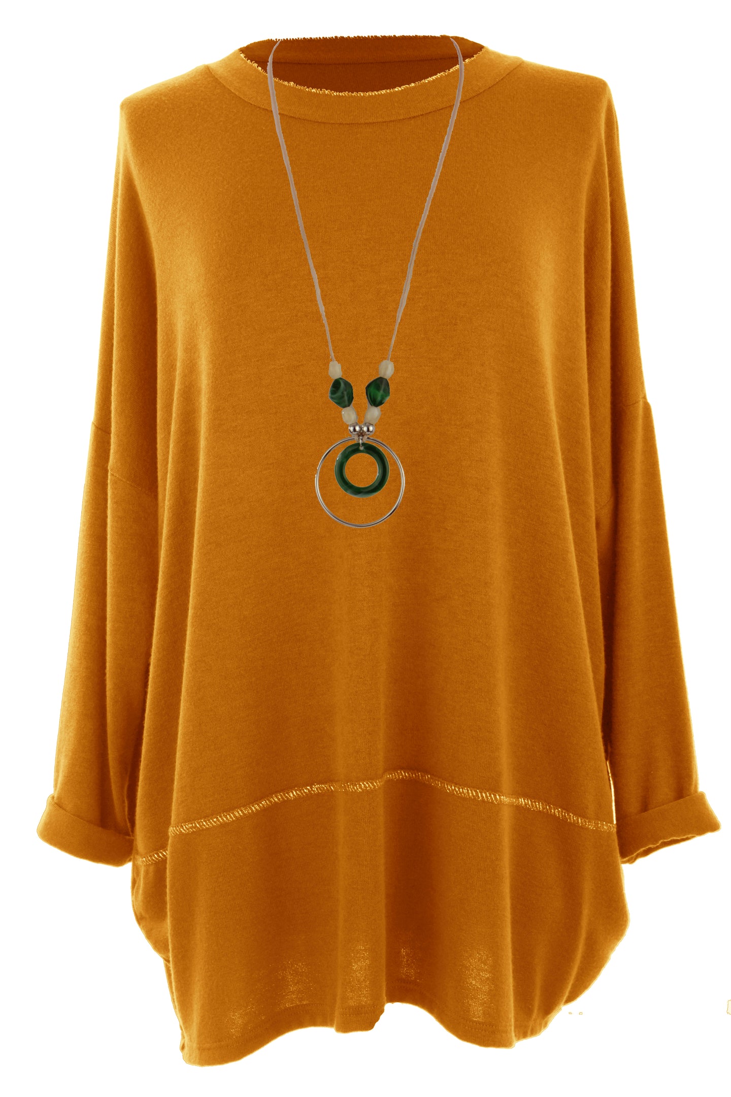 Lurex Trim Soft Knit Necklace Jumper