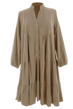 Load image into Gallery viewer, V Neck Corduroy Swing Dress
