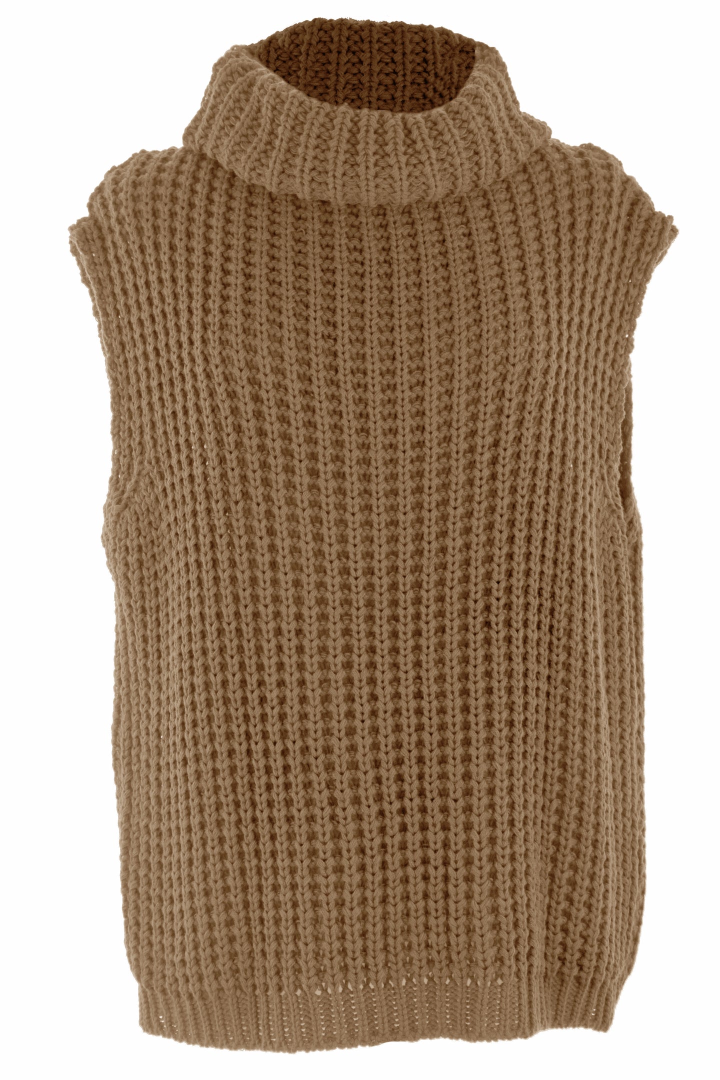 Sleeveless Roll Neck Jumper