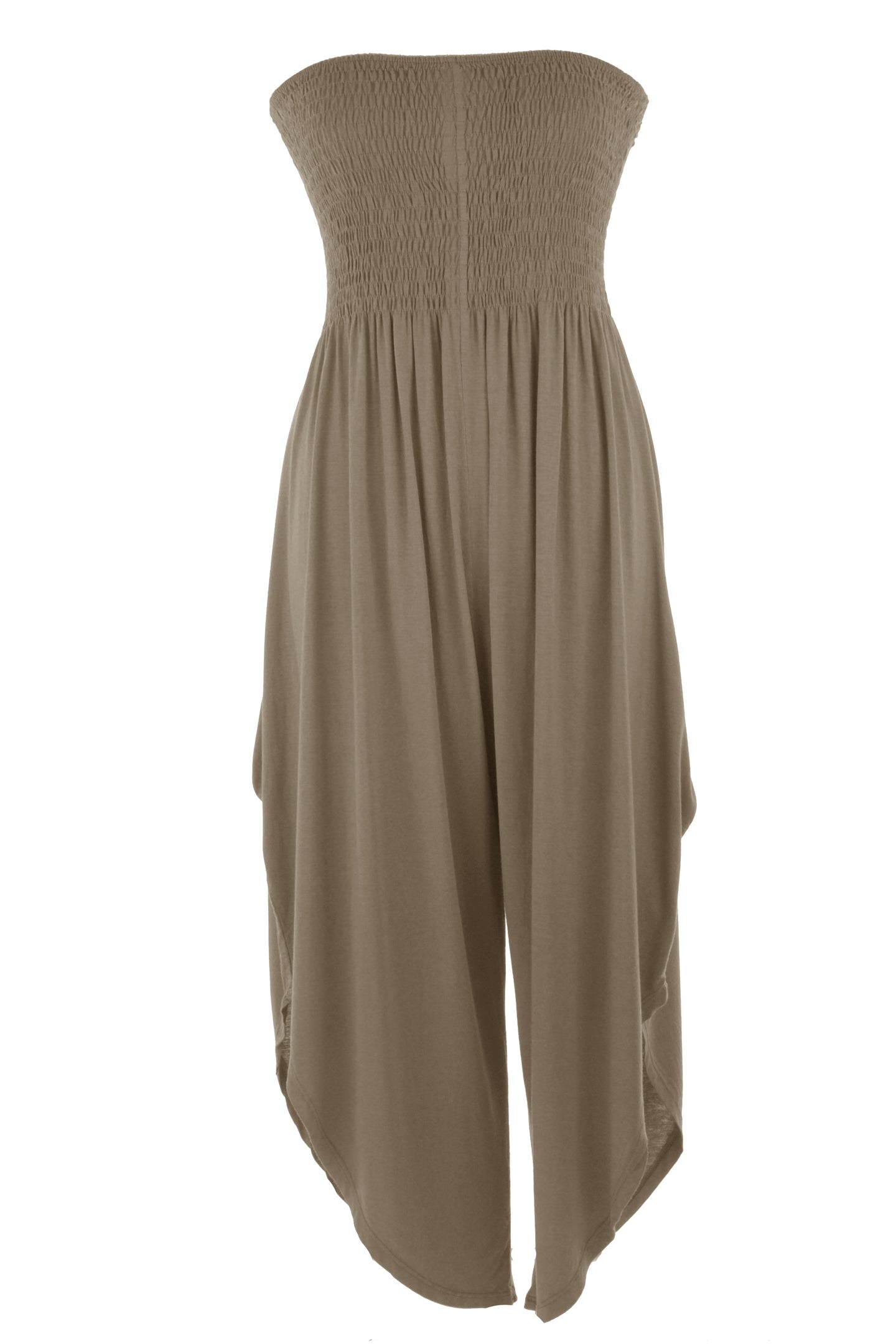 Plain Elasticated Bandeau Jumpsuit