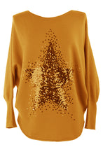 Load image into Gallery viewer, Sequin Star Ribbed Jumper
