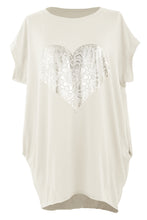 Load image into Gallery viewer, Silver Foil Heart Tunic Top
