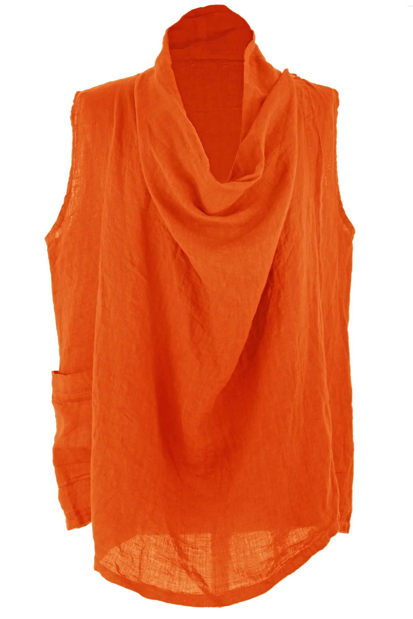 Sleeveless Cowl Linen Top