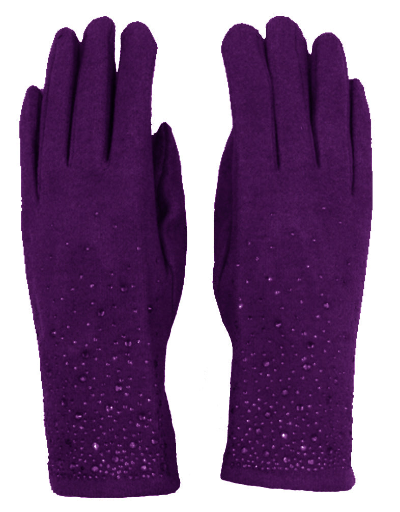 Diamante Detail Cashmere Gloves