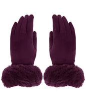 Load image into Gallery viewer, Faux Fur Cuff Suede Gloves
