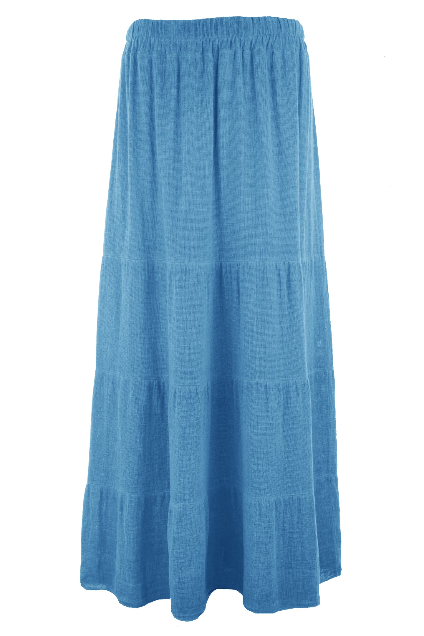 Tiered Teabag Linen Maxi Skirt