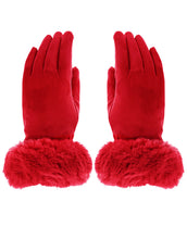 Load image into Gallery viewer, Faux Fur Cuff Suede Gloves
