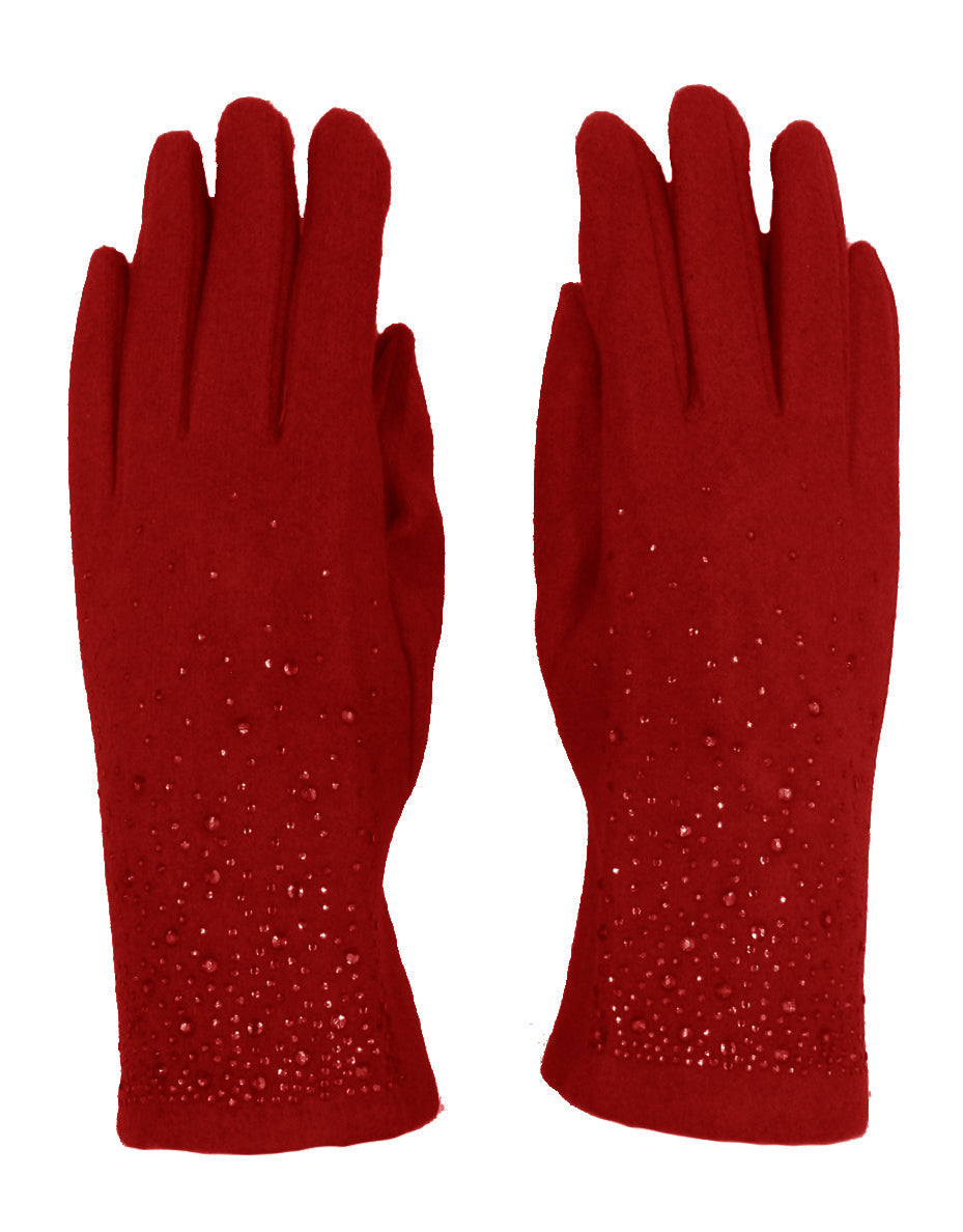 Diamante Detail Cashmere Gloves