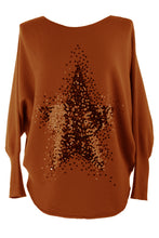 Load image into Gallery viewer, Sequin Star Ribbed Jumper
