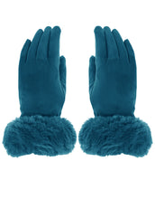 Load image into Gallery viewer, Faux Fur Cuff Suede Gloves
