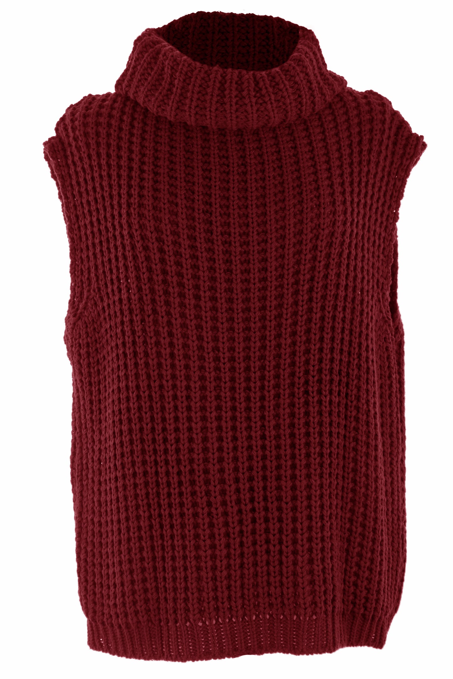 Sleeveless Roll Neck Jumper