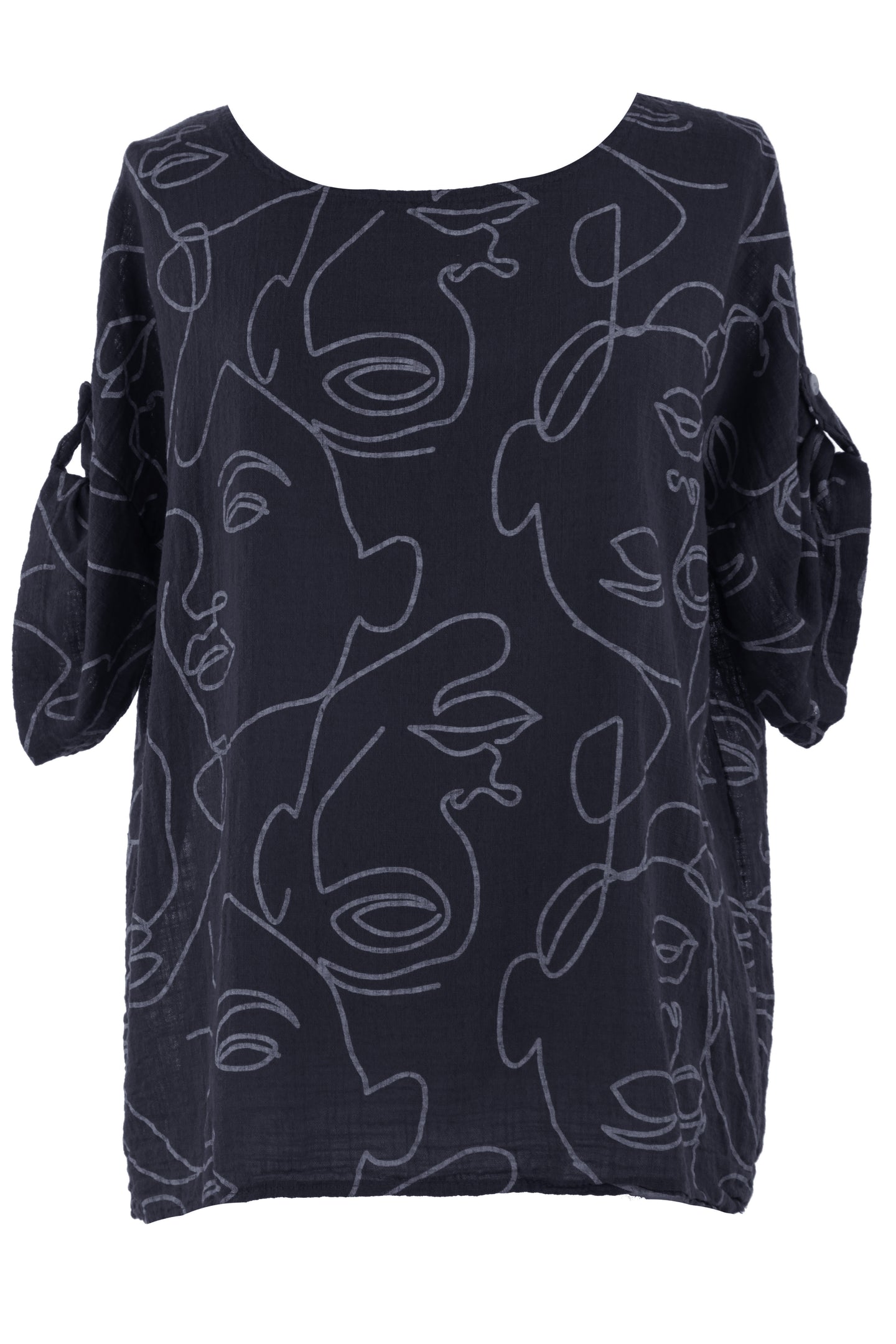 Abstract Face Print Top